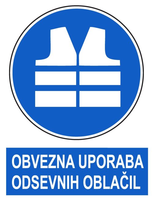 Obvezna uporaba dobrovidne obleke (različne velikosti)