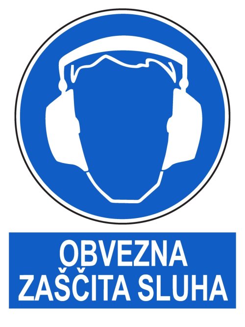 Obvezna uporaba zaščite sluha (različne velikosti)