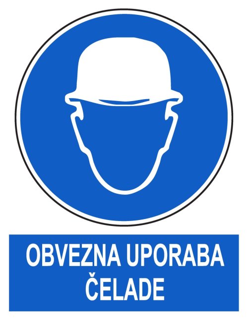 Obvezna uporaba čelade (različne velikosti)