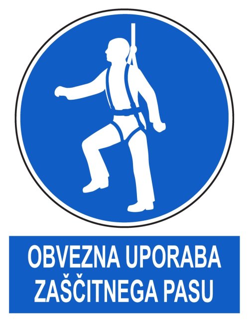 Obvezna uporaba varnostnega pasu (različne velikosti)