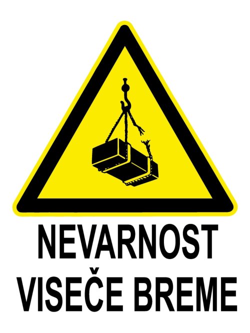 Nevarnost visečega bremena (različne velikosti)