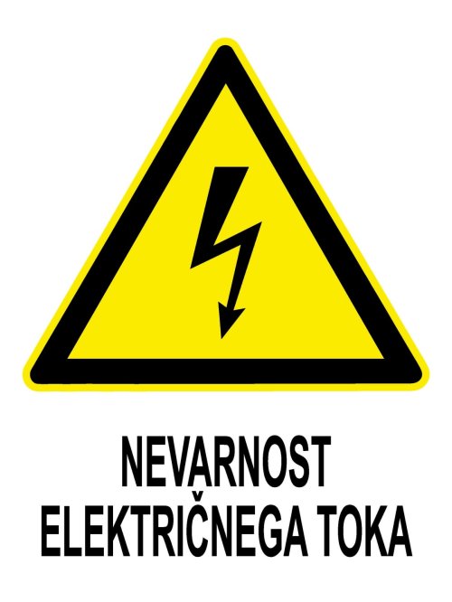 Nevarnost električnega toka (različne velikosti)