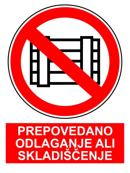 Prepovedano odlaganje ali skladiščenje (različne velikosti)