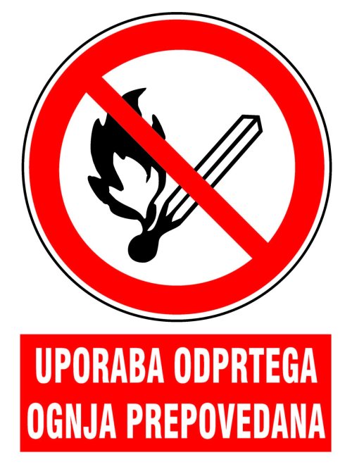 Prepovedana uporaba odprtega ognja (različne velikosti)